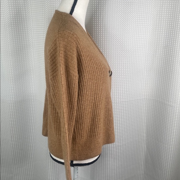 Madewell Cameron Button Front Ribbed Cardigan Sweater Wool Alpaca Blend Sz S - Picture 4 of 8